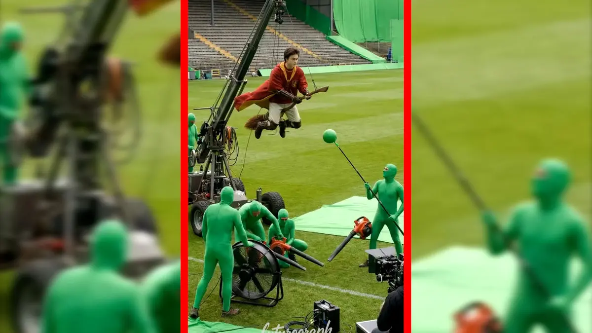 فیلم پشت صحنه فیلمبرداری صحنه‌های تخیلی هری پاتر