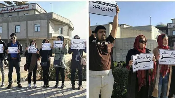 اعتراض اهوازی‌ها به گرد و غبار  کشنده+ فیلم و تصاویر