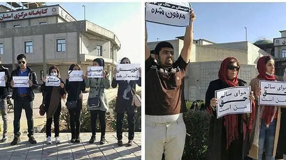 اعتراض اهوازی‌ها به گرد و غبار  کشنده+ فیلم و تصاویر