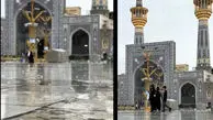 فیلم بارانی از حرم مطهر رضوی در عید غدیر 
