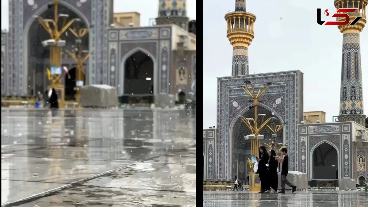 فیلم بارانی از حرم مطهر رضوی در عید غدیر 