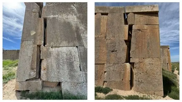 خطر ریزش دیوار شمالی تختگاه تخت‌جمشید به‌دلیل سرقت بست‌های فلزی در گذشته + فیلم