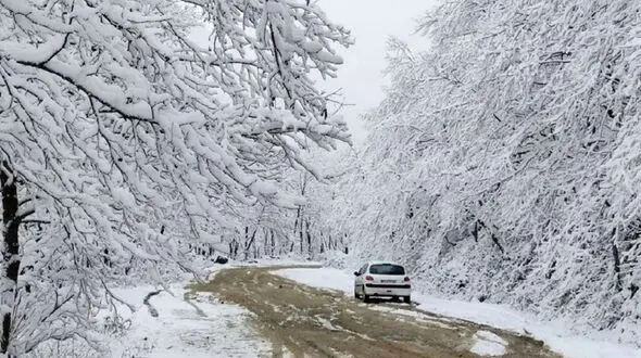 ببینید / سفید پوش شدن ماسوله بر اثر بارش برف + فیلم