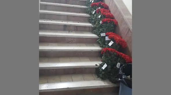 غافلگیری عاشقانه مرد جوان در دادگاه خانواده / گل های رز مانع جدایی شد