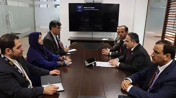 دیدار وزیر محیط زیست قطر با معاون رئیس‌جمهور ایران در حاشیه اجلاس یونیا ۷