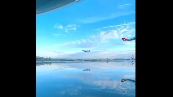 لحظه دیدنی تیک آف هواپیما + فیلم 