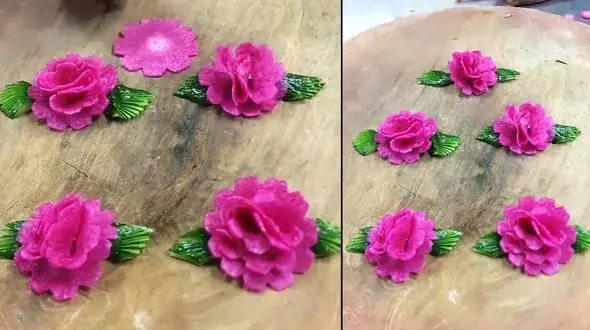 تزئین لبو به شکل گل + فیلم