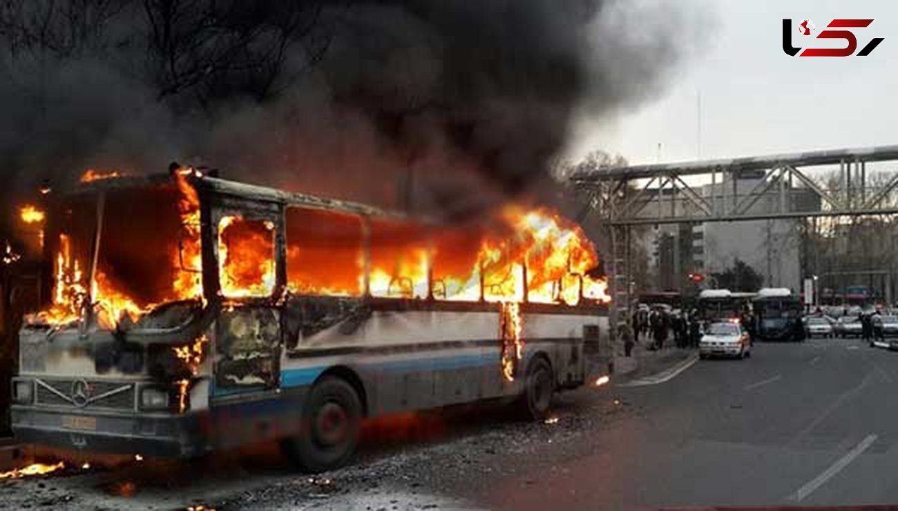 اتوبوس مسافربری  بجنورد در آتش سوخت