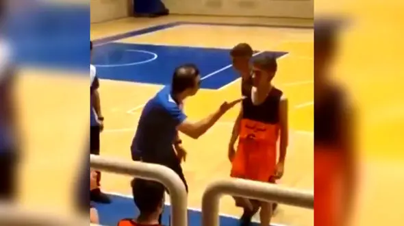 فیلم تنبیه خشن مربی بسکتبال تیم مرند به بازیکن کم سن و سال تیم 