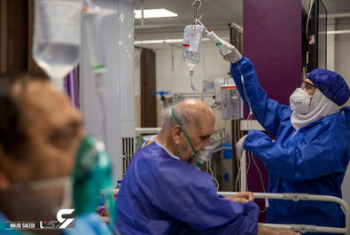 بیماران مبتلا به کووید-19 تحت مراقبت در بیمارستان رازی ، قائمشهر - مازندران / عکاس: مجید سعیدی