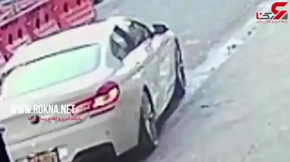 فرار راننده بی‌ام‌و پس از زیر گرفتن پدر و پسر خردسالش + فیلم 