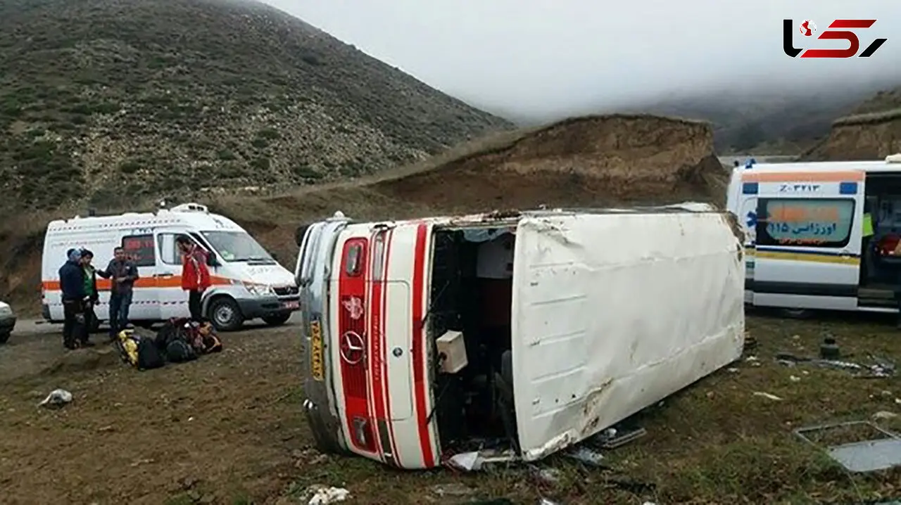 واژگونی مینی بوس با 16 کارگر معدن زغال سنگ تخت در گلستان