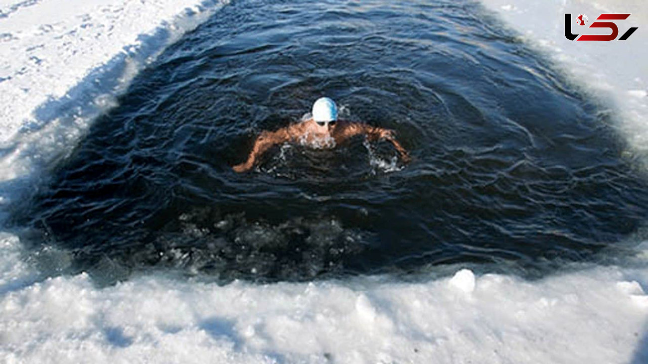 شنا در سرمای جان سوز سد مهاباد + فیلم باورنکردنی