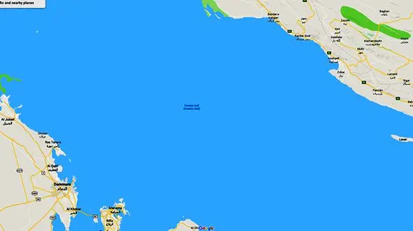قرار گرفتن نام خلیج عربی در کنار خلیج فارس در نقشه گوگل!