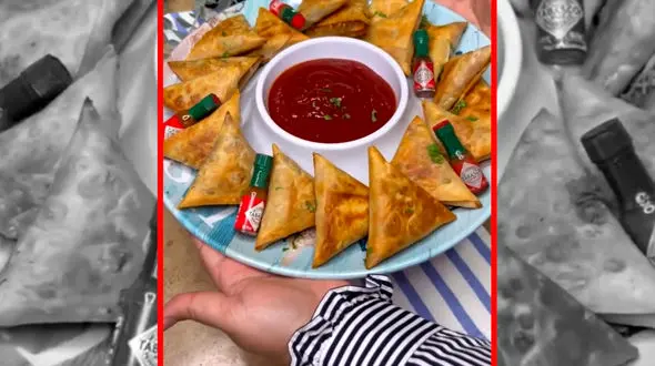 فیلم طرز تهیه سمبوسه پیتزایی خوشمزه در خانه