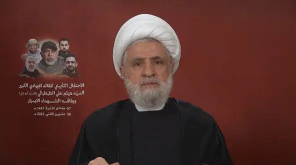 شیخ نعیم قاسم: زمان پاسخ به ترور شهید طباطبایی را ما تعیین می‌کنیم