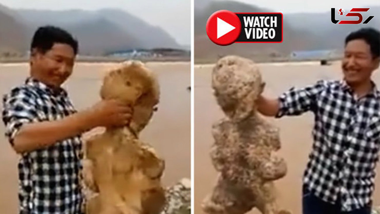 پیدا شدن موجود انسان نمای عجیب در سواحل چین! +فیلم 