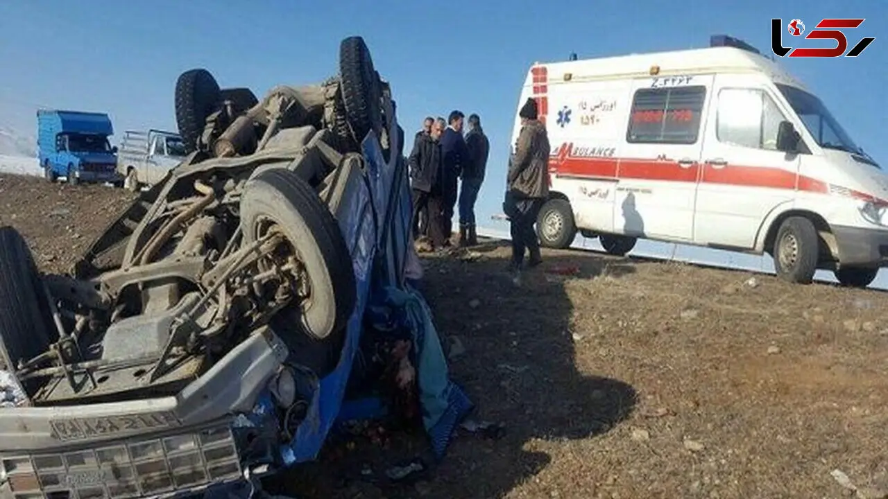 واژگونی و انفجار تانکر حمل سوخت در محور اردستان-اصفهان 