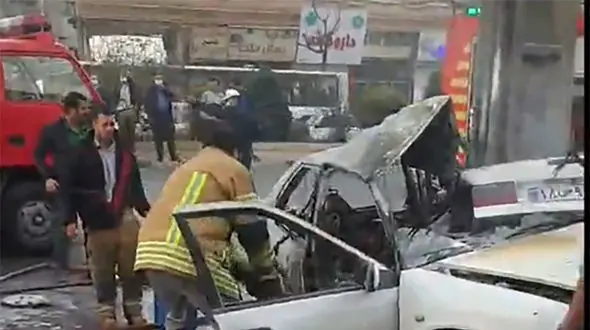 فیلم جنازه های سوخته در تصادف آتشین زانتیا 