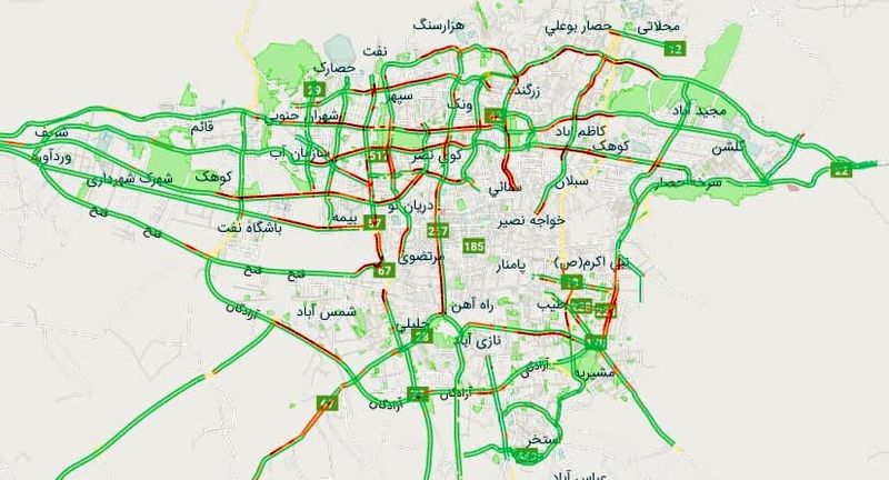 وضعیت ترافیکی شهر تهران امروز 11 بهمن 99