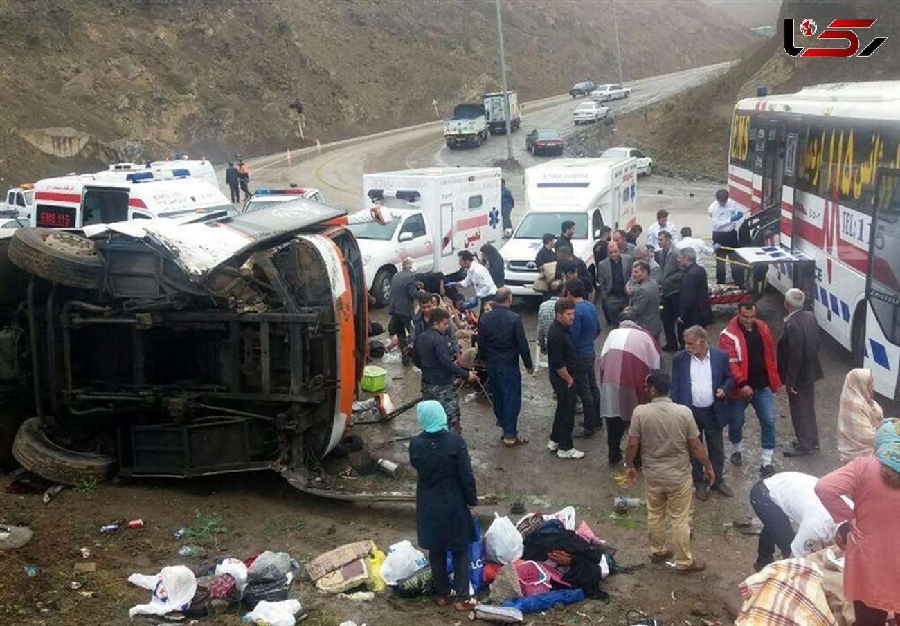  اعلام علت واژگونی اتوبوس در گردنه حیران  