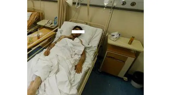 خانواده عروس، داماد را عقیم کردند / ازدواج پنهانی بود + عکس داماد در بیمارستان