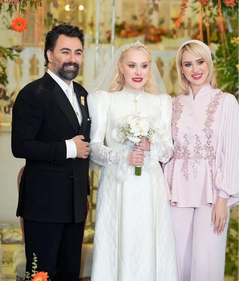 نگاهی به لباس عروس آرام جعفری / خانم بازیگر با لباس عروس اروپایی به سبک کلاسیک درخشید + عکس