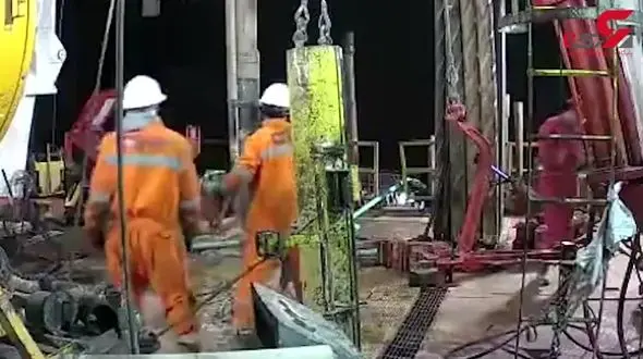 حادثه در دکل نفتی+فیلم