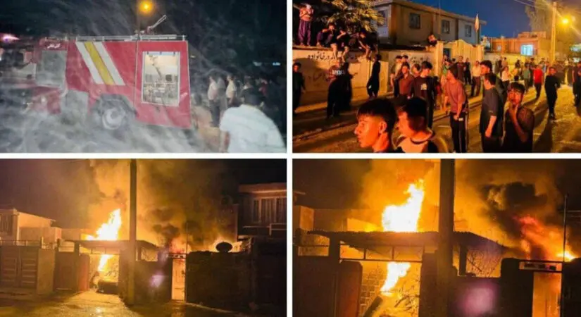 فیلم آتش‌سوزی مهیب یک خانه در سرپل‌ذهاب شد