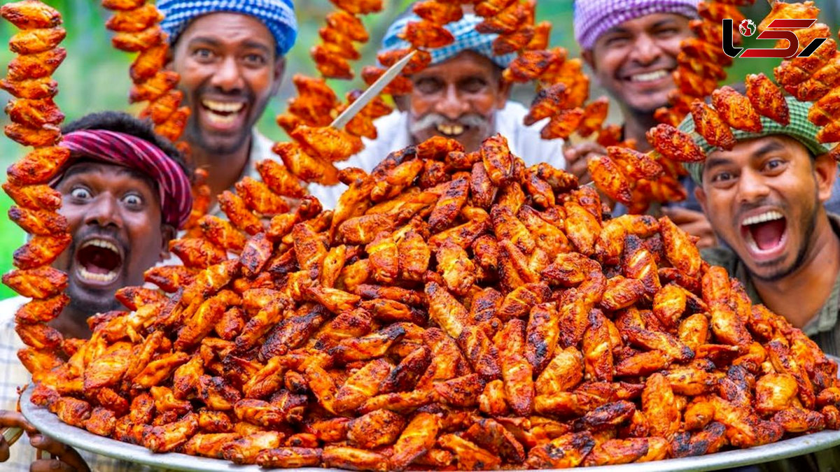 طبیعت هند و هنر آشپزی روستایی؛ تهیه بال مرغ کبابی و دودی / فیلم