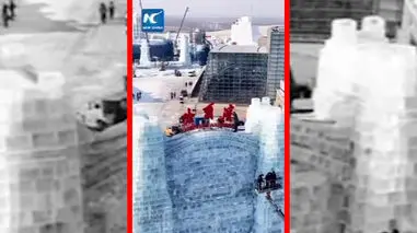 فیلم افتتاح بزرگ‌ترین پارک یخی و برفی جهان در چین