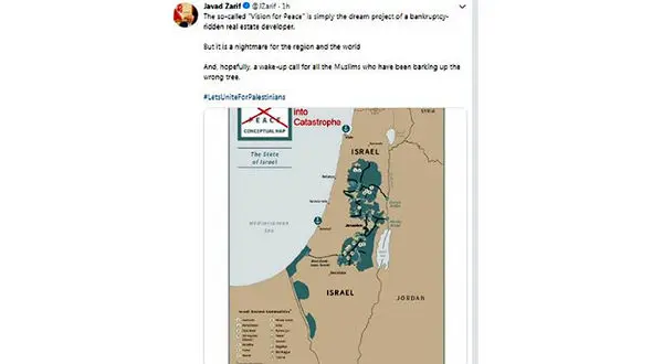 توصیف دکتر ظریف درباره معامله قرن: معامله موهوم قرن مرده به دنیا خواهد آمد