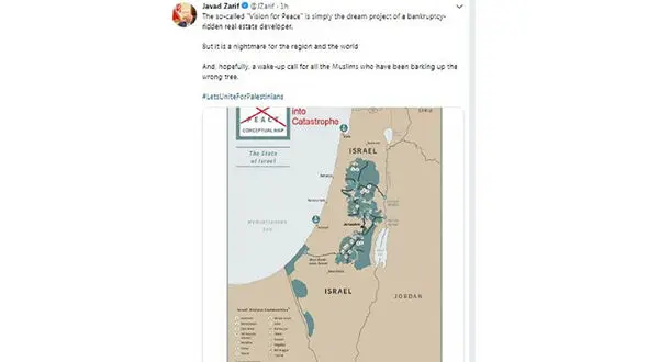 توصیف دکتر ظریف درباره معامله قرن: معامله موهوم قرن مرده به دنیا خواهد آمد