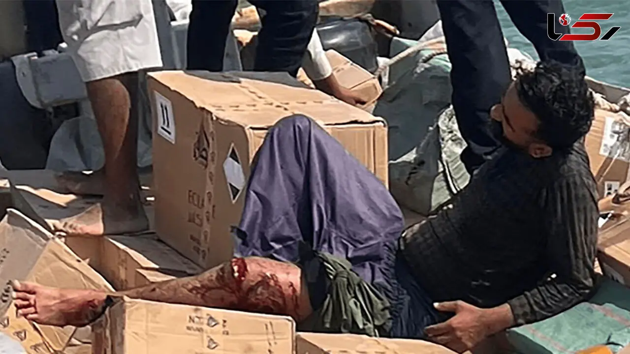 تصویر صیاد زخمی بر اثر حمله پهپاد آمریکایی به دو قایق در جزیره قشم