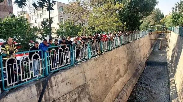 فیلم سقوط یک جمعیت از ارتفاع  یک ساختمان/  نرده  ناگهانی کنده شد