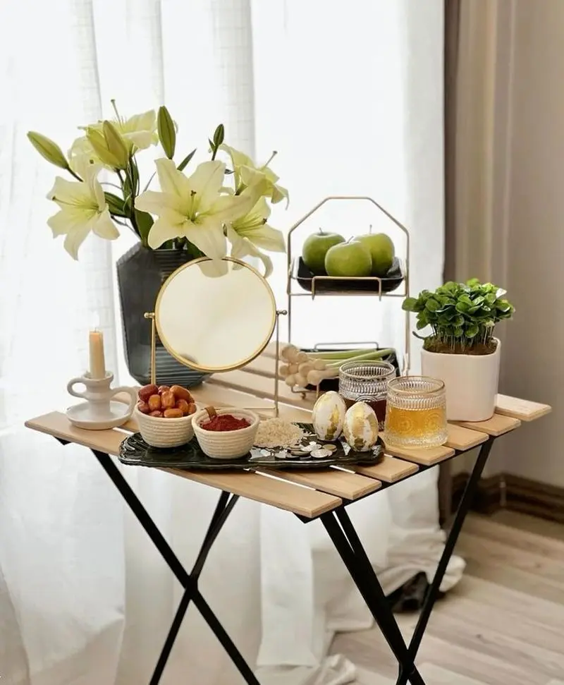 سفره هفت سین مدرن برای نوروز ۱۴۰۵ | شیک ترین مدل سفره هفت سین مدرن برای نوروز ۱۴۰۵ با بهترین ایده ها مخصوص نو عروس های باسلیقه!