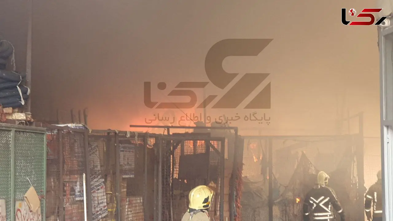 جزییات آتش سوزی هولناک انبار لوازم یدکی در میدان گمرک / 8 نفر مصدوم شدند + فیلم
