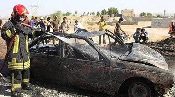 فیلم تلخ از صحنه زنده سوختن 2 مرد  / در میناب رخ داد