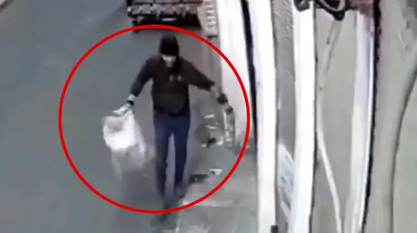 فیلم لحظه سرقت از عتیقه فروشی در تبریز / دزد خونسرد با گونی سفید فرار کرد