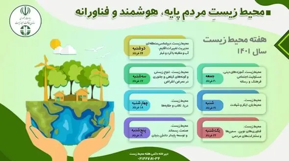 برگزاری هفته محیط زیست از ۱۶ الی ۲۲خرداد با ۳۰ برنامه متنوع در گیلان