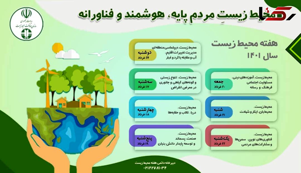 برگزاری هفته محیط زیست از ۱۶ الی ۲۲خرداد با ۳۰ برنامه متنوع در گیلان