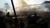 لحظه آتش سوزی چادرهای زلزله زدگان سرپل ذهاب + فیلم 