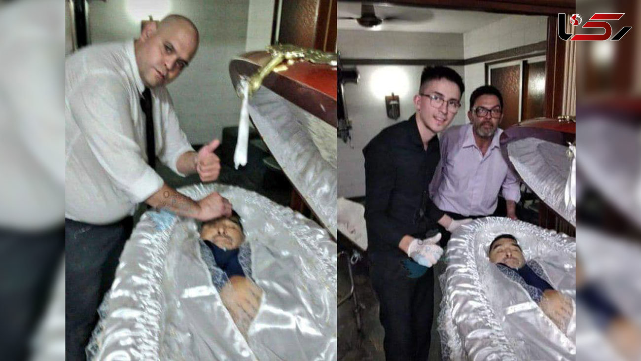 عکس / سلفی بیشرمانه با جسد مارادونا در پزشکی قانونی / همه اخراج شدند