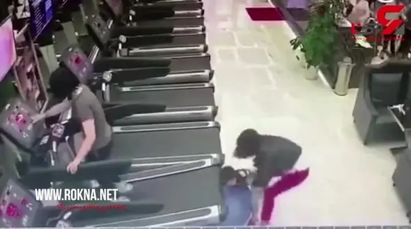 حادثه ای دردناک در باشگاه بدنسازی زنانه + فیلم