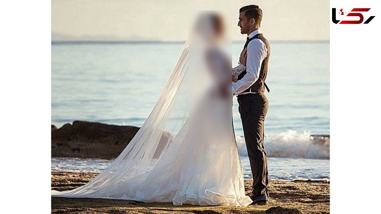 احسان حاج صفی و همسرش با لباس عروسی در یونان + عکس
