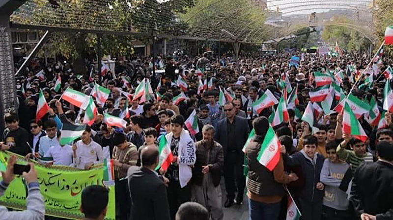 فریاد اعتراض میلیون‌ها ایرانی علیه استکبار در مراسم 13 آبان