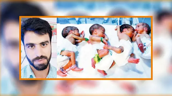 گفتگو با پدر 4 قلوهای اصفهانی / شرایط سخت است ولی ..! + عکس