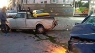 6 عکس از تصادف وحشتناک با تیرچراغ برق در تهران / 2 خودرو له شدند