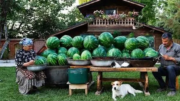 غذای روستایی آذربایجان؛ تجربه طبخ آب هندوانه دلپذیر در دل طبیعت