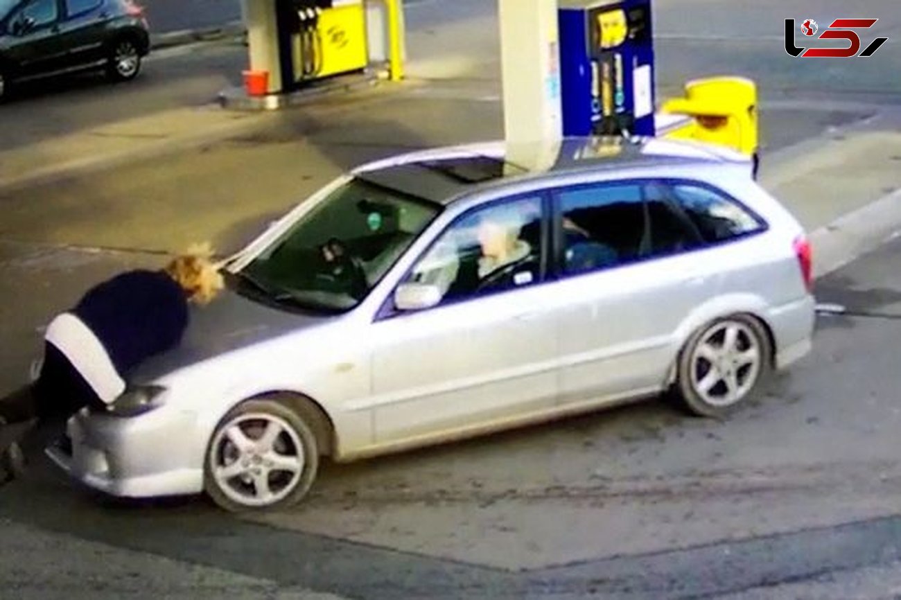 حادثه ناگواری که برای یک زن در پمپ بنزین رخ داد + فیلم لحظه حادثه